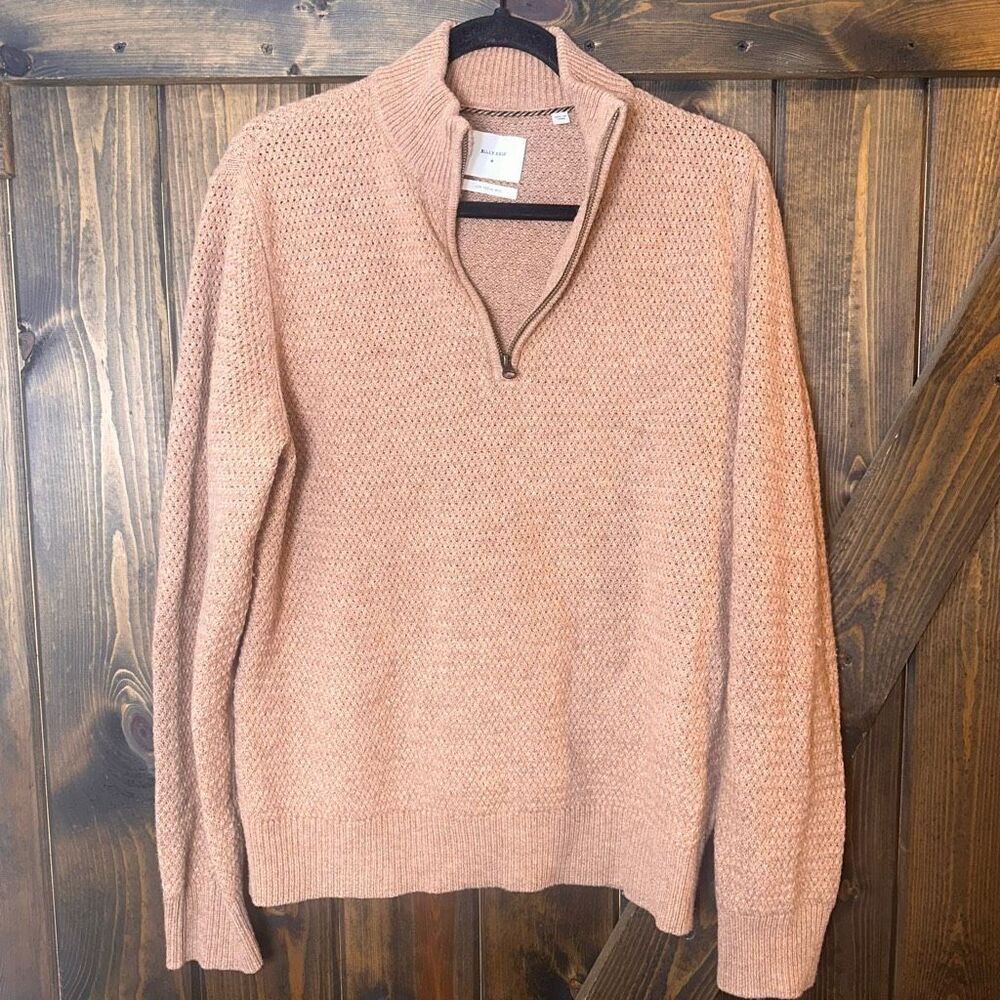 Billy Reid Tan Zip Up Sweater